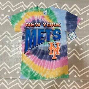 Vintage retro tie dye 47 mlb baseball ny Mets shirt jersey